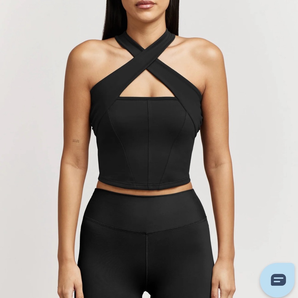 COPY - Black halter neck sports bra